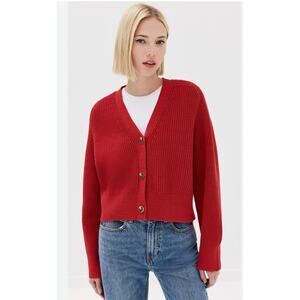 Reformation Jessa Cotton Cardigan Color: Sundried Tomato small